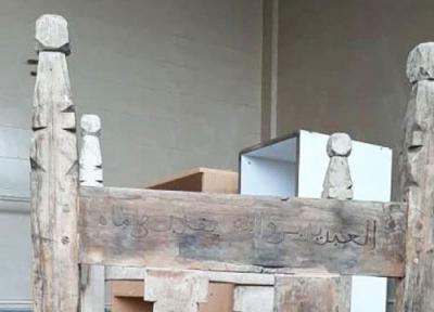منبر چوبی ایلخانی روستای جوین سرخه بازسازی شد